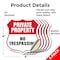 Signmission Private Property Shield Sign No Trespass, 4 inch X 4 inch, Vinyl Decal, 5PK SHI-D-5PACK-4-454 - alternate 2