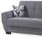 Homeroots 93" Gray Chenille Convertible Futon Sleeper Sofa And Toss Pillows With Storage 607076 - alternate 2