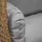 Leisuremod Mendoza Light Brown Wicker Hanging 2 person Egg Swing Chair with Light Grey Cushions MSCLBR-53LGR - alternate 2