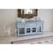 Homeroots 70" Blue Solid Wood Open shelving Distressed TV Stand 528738 - alternate 3