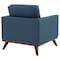 Leisuremod Chester Modern Leather Accent Armchair with Birch Wood Base, Navy Blue CS33NBU-L - alternate 2