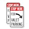 Signmission Stop Here for Valet Parking Right Arrow, 18'' X 24'' 2 Signs, Heavy Gauge Aluminum, 2PK A-1824-2PACK-22853 - alternate 1