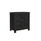 Homeroots 30" Black Solid Wood Distressed Three Drawer Nightstand 521194 - alternate 1