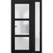 Vdomdoors Front Exterior Prehung FiberGlass Door Frosted Glass / Manux 8552 Matte Black / Sidelight Exterior MANUX8552EXD-BLK-W36+12 x H80-RH - alternate 1