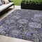 Homeroots 5' X 8' Purple And Black Damask Washable Indoor Outdoor Area Rug 609101 - alternate 1
