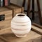 Uniquewise 9in Ceramic Stripe Vase Vintage Decorative Modern Farmhouse Piece for Home Centerpieces, White QI004793.RD - alternate 2