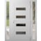 Vdomdoors Front Exterior Prehung Metal-Plastic Door, Manux 8113 White Silk, 2 Side Sidelite Transoms, Office MANUX8113EXD-WS-W12+36+12xH80-LH - alternate 1