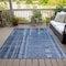 Homeroots 5' X 8' Navy Blue And Gray Striped Washable Indoor Outdoor Area Rug 602792 - alternate 2