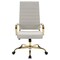Leisuremod Benmar High-Back Leather Office Chair with Gold Frame, Tan BOTG19TL - alternate 2