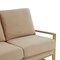 Leisuremod Jefferson Contemporary Velvet Sofa with Gold Frame, Beige JAG77BG - alternate 2