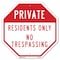 Signmission Private Residents Only No Trespassi, 10 Inch X 10 Inch, Plastic Sign OC-P-10-133 - alternate 1