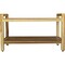 Homeroots 35" Natural Teak Rectangular Shower Bench With Shelf 376738 - alternate 1