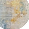 Homeroots 8' Linen Teal Blue And Copper Round Abstract Washable Indoor Outdoor Area Rug 605520 - alternate 2