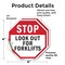 Signmission Stop Look Out for Forklifts, 4 inch X 4 inch, Vinyl Decal, 2PK OC-D-2PACK-4-57 - alternate 2