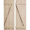 Ekena Millwork Rustic Three Board Spaced Board-n-Batten Pecky Cypress Faux Wood Shutters w/Z-Board, 17 1/2"W x 48"H SHUBSZ17X48PCPR - alternate 1