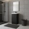 Homeroots 16" Black Wood Freestanding Single Door Bathroom Vanity With White Sink 479254 - alternate 2