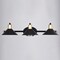 Vaxcel Akron 3 Light Matte Black with Gold Brass Accents Industrial Bathroom Vanity Wall Fixture W0436 - alternate 2