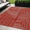 Homeroots 5' X 8' Red And Ivory Geometric Washable Indoor Outdoor Area Rug 600859 - alternate 1