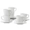 Our Table Simply White Fine Ceramic 6 Piece Square Cup and Saucer Set in White 133052.02 - alternate 1