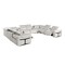 Homeroots Light Gray Italian Leather Power Reclining U Shaped Twelve Piece Sectional With Console 634657 - alternate 3