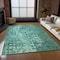 Homeroots 3' X 5' Teal Blue Ikat Washable Indoor Outdoor Area Rug 577001 - alternate 2