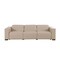 Homeroots 110" Beige Top Grain Leather Reclining Metal USB Sofa 720300 - alternate 1