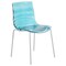 Leisuremod Astor Plastic Dining Chair with White Steel Base Water Ripple Design in Transparent Blue ACW-20TBU - alternate 1