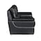 Homeroots 69in Black and Silver Leather Loveseat 720507 - alternate 2