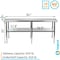 Amgood 30 in. x 84 in. Stainless Steel Table, Metal Utility Kitchen Prep Work Table, NSF AMG WT-3084-Z - alternate 2