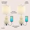 Jonathan Y Cora 22" Classic Vintage Glass LED Table Lamp with USB Charging Port, Cream, 2PK JYL1125A-SET2 - alternate 2