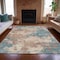Homeroots 8' X 10' Coral And Teal Blue Abstract Washable Indoor Outdoor Area Rug 631972 - alternate 2