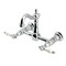 Kingston Brass Two-Handle Wall Mount Bridge Kitchen Faucet, Polished Chrome KS2441BPL - alternate 1