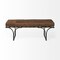 Homeroots 55in Brown and Black Genuine Leather Upholstery Bench 376196 - alternate 1