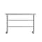 Flash Furniture Reese SS Work Table 24in. x 60in. w/1.5in. Backsplash, 2 Undershelves and 4 Casters, 2 Locking NH-WT-GU-2460BSP-CAS-GG - alternate 3