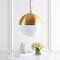 Jonathan Y Remy 15.75" Adjustable Iron/Glass Art Deco Mid-Century Globe LED Pendant, Brass Gold JYL9531A - alternate 2