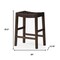Homeroots 26" Brown Faux Leather and Solid Wood Backless Counter Height Bar Chair 632398 - alternate 2