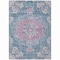 Homeroots 3' X 5' Blue Floral Medallion Washable Indoor Outdoor Area Rug 607842 - alternate 2