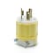 Leviton Locking Plug, L6-30P, 30 A, 250V AC, Single Phase, 2 Pole, Screw Terminals, White, Yellow 2621-CY - alternate 1