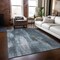 Homeroots 5' X 8' Teal Abstract Washable Non Skid Indoor Outdoor Area Rug 563623 - alternate 2