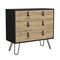Homeroots 32" Natural and Black Three Drawer Dresser 552270 - alternate 2