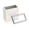 Gatco Modern Rectangular 3 Gal. Wastebasket, Matte Pearl/Chrome Lid 1939C - alternate 2