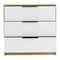 Homeroots 28" White and Natural Three Drawer Dresser 544003 - alternate 1