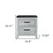 Homeroots 24" Gray And Black Two Drawer Wood Nightstand 564655 - alternate 2