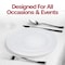 Smarty Had A Party White w/Silver Rim Organic Round Plastic Dinnerware Set (120 Dinner Plates+120 Salad Plates), 240PK 930WHSVP-CASE - alternate 2