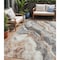 Homeroots 5' X 8' Silver And Copper Abstract Washable Indoor Outdoor Area Rug 618431 - alternate 1