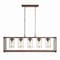 Jonathan Y Zeniba 36" 5-Light Linear Adjustable Iron/Seeded Glass Rustic Farmhouse LED Pendant, Brown JYL7478A - alternate 2