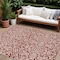 Homeroots 9' X 12' Red And Ivory Damask Washable Indoor Outdoor Area Rug 595191 - alternate 1