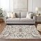 Homeroots 5' X 8' Taupe And Ivory Damask Washable Indoor Outdoor Area Rug 614462 - alternate 2