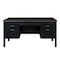 Regency Steel Double Pedestal Teacher's Office Desk, Center Drawer 60inx30in, Neo Walnut Top, Black Base 66266DPCDNWBK - alternate 2