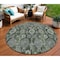Homeroots 5' X 8' Navy Blue And Denim Blue Damask Washable Indoor Outdoor Area Rug 588185 - alternate 1